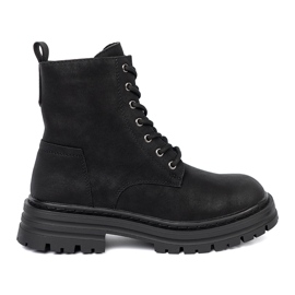 Black women's shoes with lacing and tread Sergio Leone