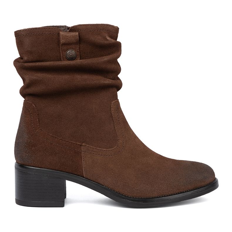 Brown leather boots with a crinkled upper Sergio Leone