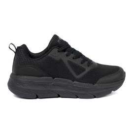 Shelvt Black sports men's shoes with mcarthur mesh