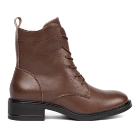 Brown lace -up boots with a low heel Sergio Leone Brown lace -up boots with a low heel Sergio Leone