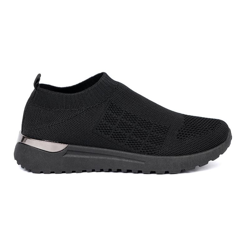 Shelvt Black Slip-on sports shoes with a mesh upper