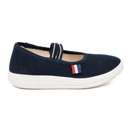 Shelvt Light navy blue shoes with a flexible strap
