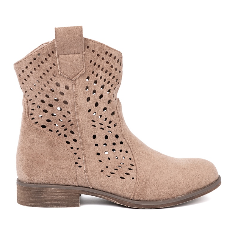Seastar Beige openwork boots in cowboy style