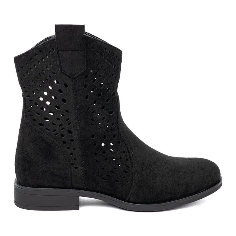 Seastar Black openwork boots in cowboy style