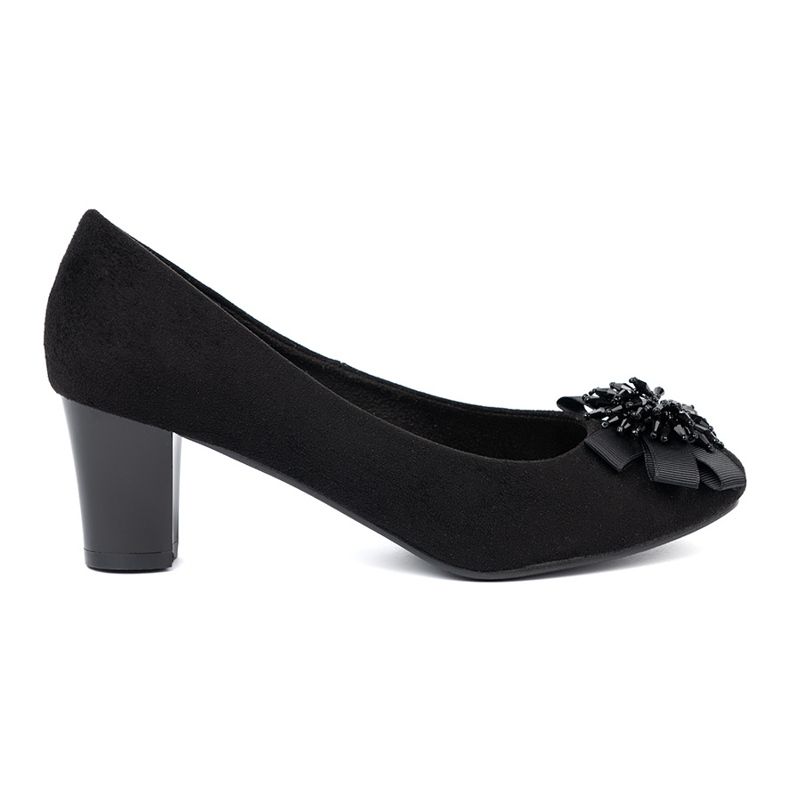 Goodin Black women's pumps with a decorative flower Goodin Black women's pumps with a decorative flower