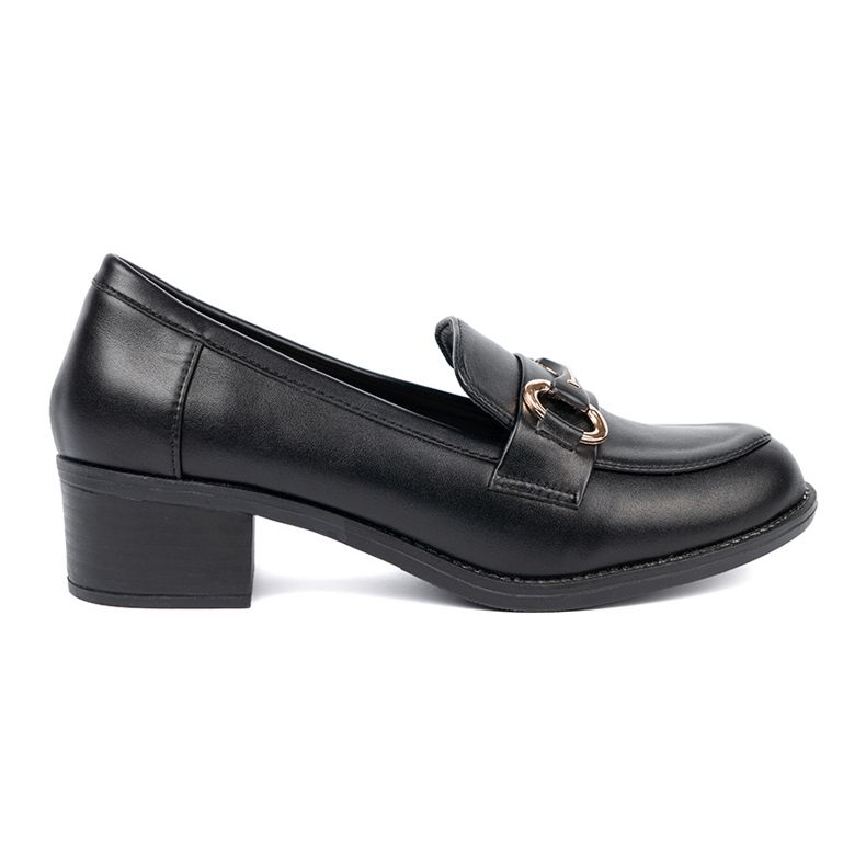 Shelvt Black women's shoes with an elegant buckle