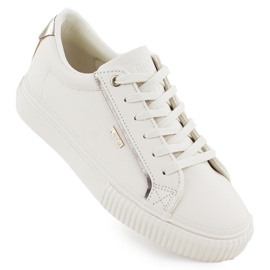 Women's sneakers with eco -leather beige big star ss274027