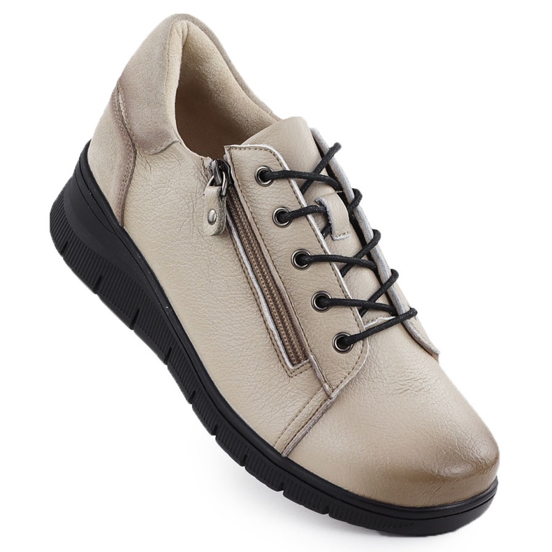 Women's leather shoes for beige Vinceza 39964 Women's leather shoes for beige Vinceza 39964
