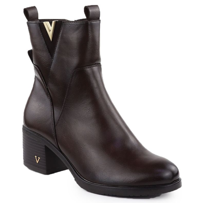 Women's boots on the post insulated brown Vinceza 58581