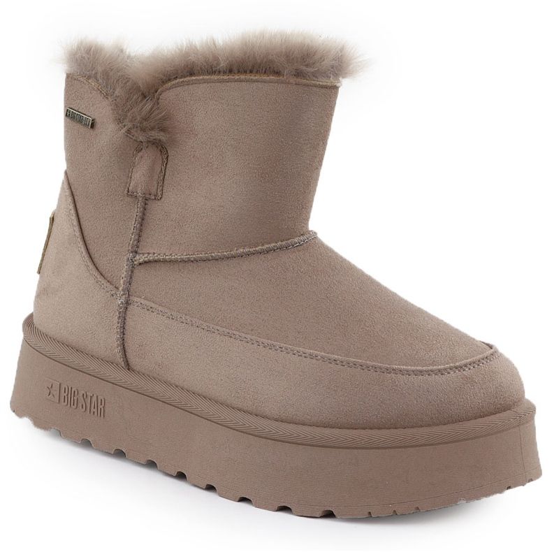 Waterproof snow boots on the beige Big Star SS274117 beige platform