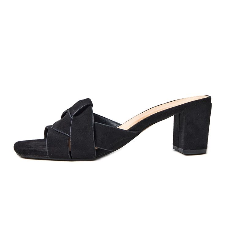 Black classic flip flops on the Risana Ekozamszu post
