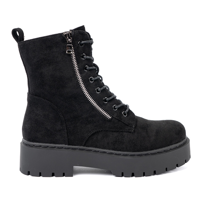 Shelvt Black women's boots with suede finish