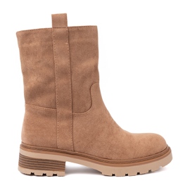Shelvt Minimalist camec boots made of soft suede Shelvt Minimalist camec boots made of soft suede