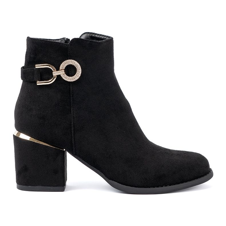 Shelvt Black women's boots with an elegant buckle