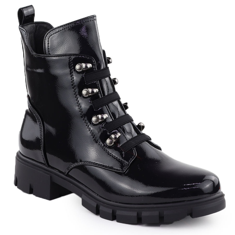 Women's boots insulated lacquered black M. Daszyński MR23123 Women's boots insulated lacquered black M. Daszyński MR23123