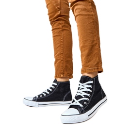Black openwork sneakers high taris sneakers