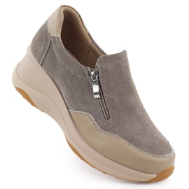 Women's leather shoes for women beige Filippo Dp6473