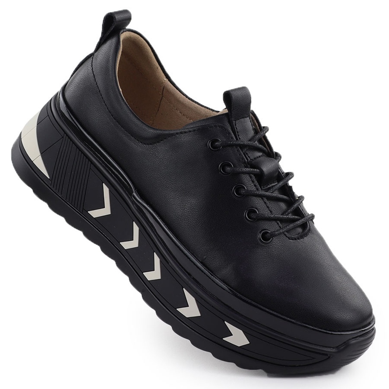 Women's leather sneakers on the Platform Czarne Filippo Dp6427
