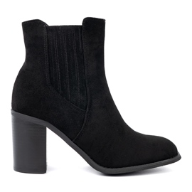 Shelvt Black suede ankle boots