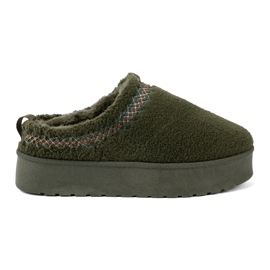 Shelvt Dark green, soft shoes a'la snow boots without a heel