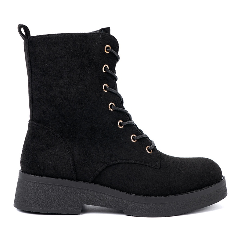 Shelvt Comfortable black workers on a flat sole