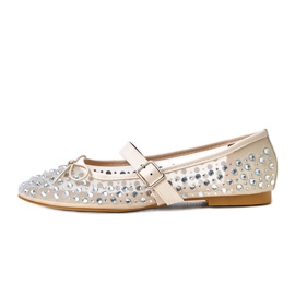 Beige mesh ballerinas with Elasid crystals