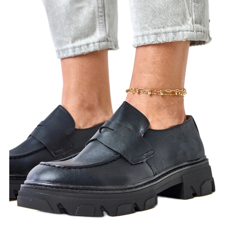 Black Women's Mathered Moccasins Kirna Black Women's Mathered Moccasins Kirna