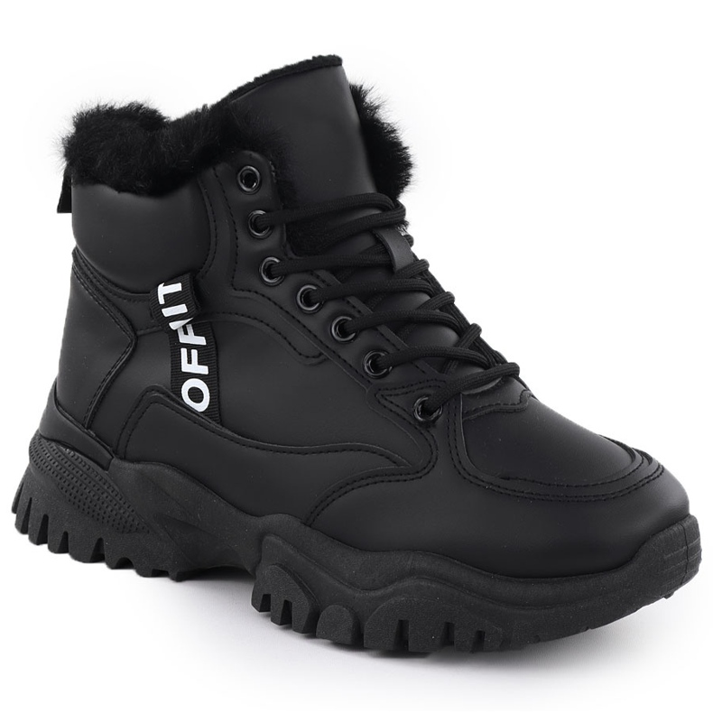 Women's sneakers insulated on a thick sole black news 9121