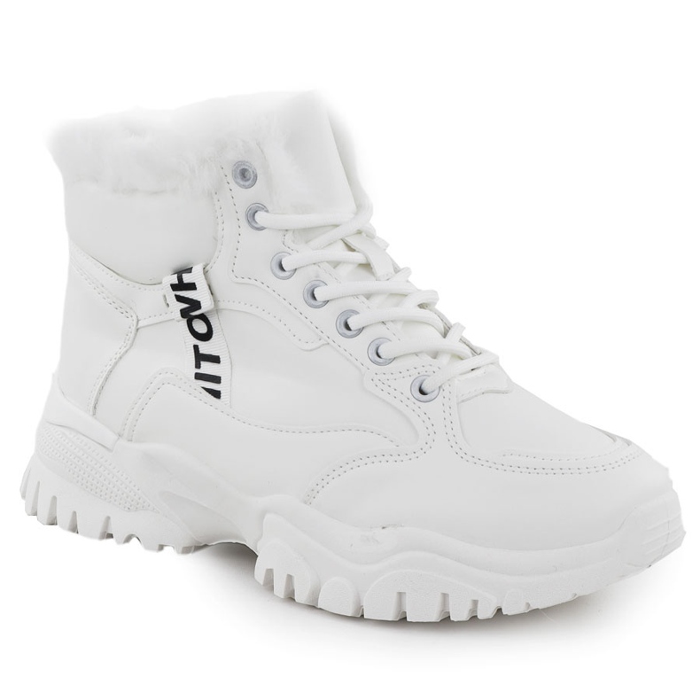 Women's sneakers insulated on a thick sole white news 9121