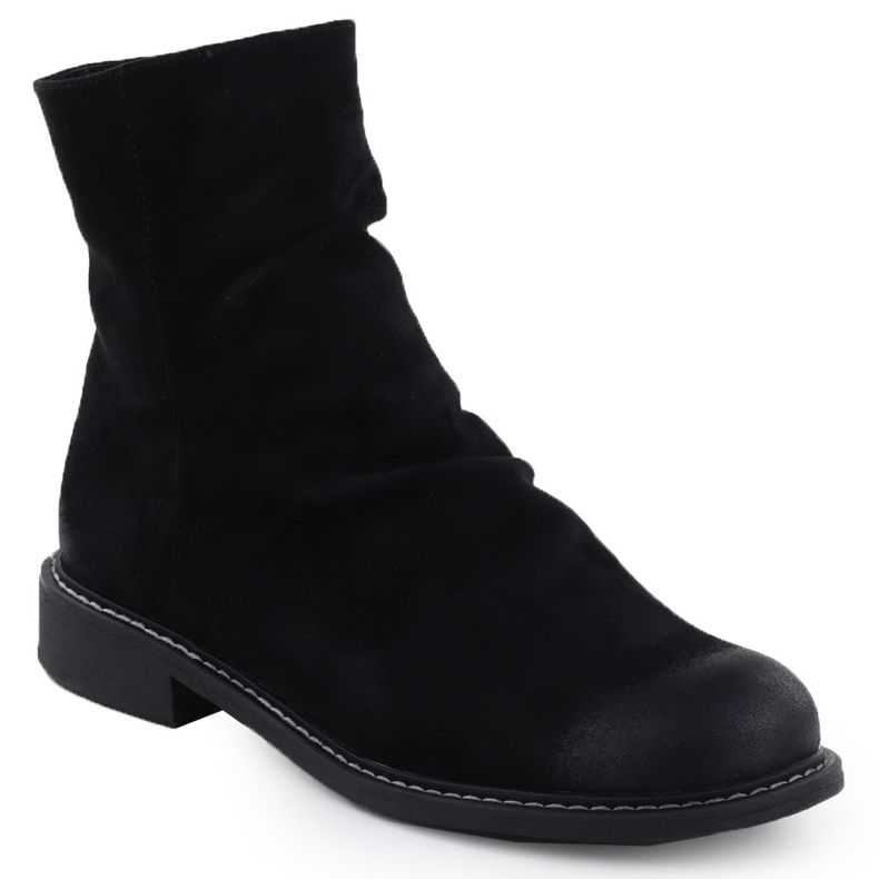 Women's suede boots Black Potocki Z25-Sz12716