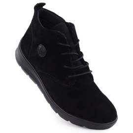 Women's leather leather boots black rieker z0022-00