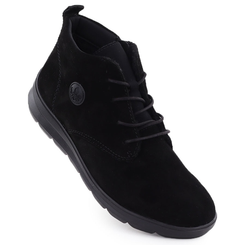 Women's leather leather boots black rieker z0022-00