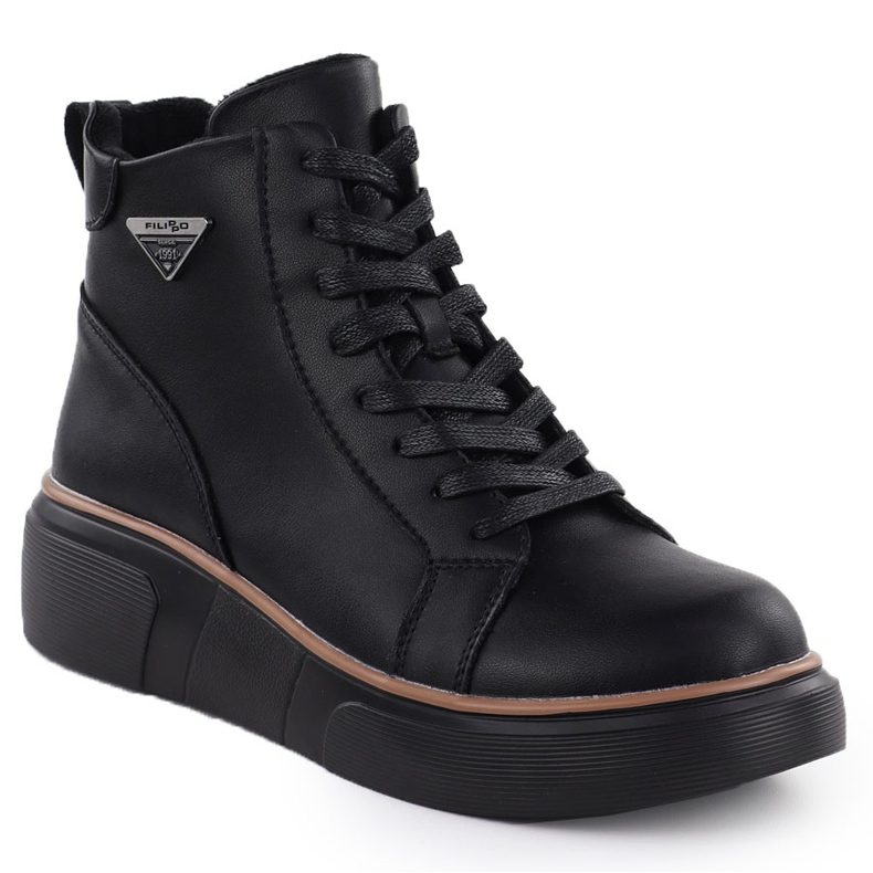 Women's leather boots on wedges Black Filippo DBT6452 Women's leather boots on wedges Black Filippo DBT6452
