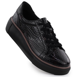 Women's leather shoes varnished Krok Black T.Sokolski J24-286