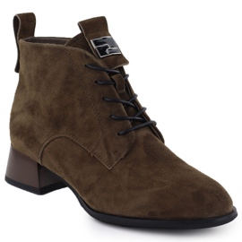Women's leather high heels brown Vinceza 66805 Women's leather high heels brown Vinceza 66805