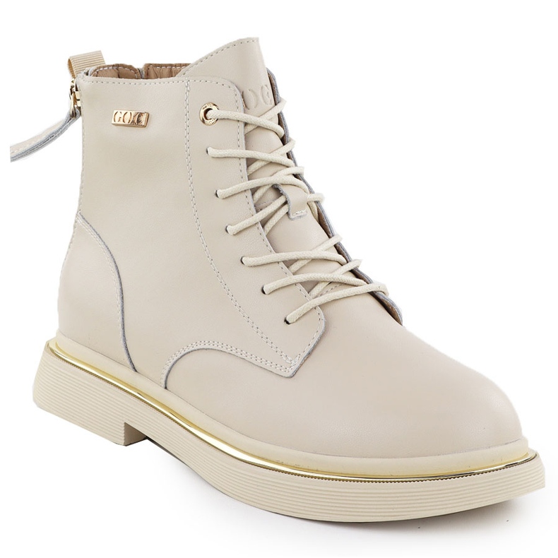 Women's leather boots goe ss2n4101 beige Women's leather boots goe ss2n4101 beige