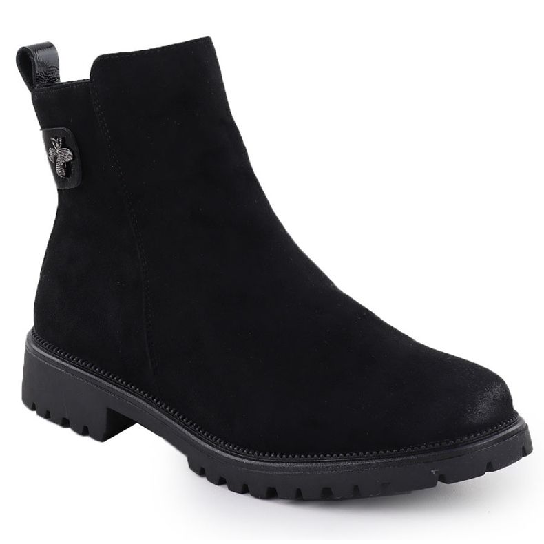 Women's boots suede black potocki 19314