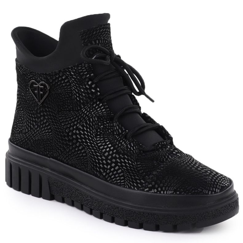 Women's leather boots shimmering black Filippo DBT7302
