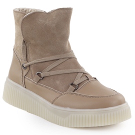 Women's leather boots beige Filippo DBT7162