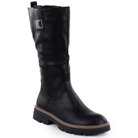 Boots on the Women's Platform Black Jezzi ASA259-9 Boots on the Women's Platform Black Jezzi ASA259-9