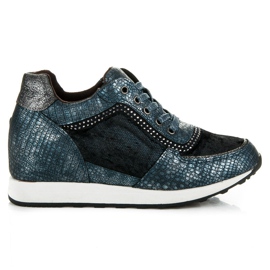 Kylie Wedge Sneakers With Print blue