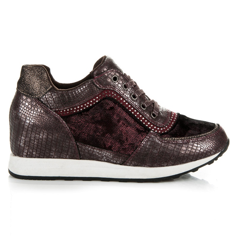 Kylie Wedge Sneakers With Claret Print red