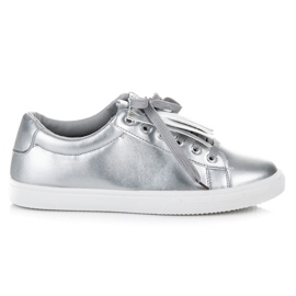 Silver Sneakers With Fringes grey Silver Sneakers With Fringes grey