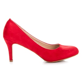 Belle Women Suede low heels red