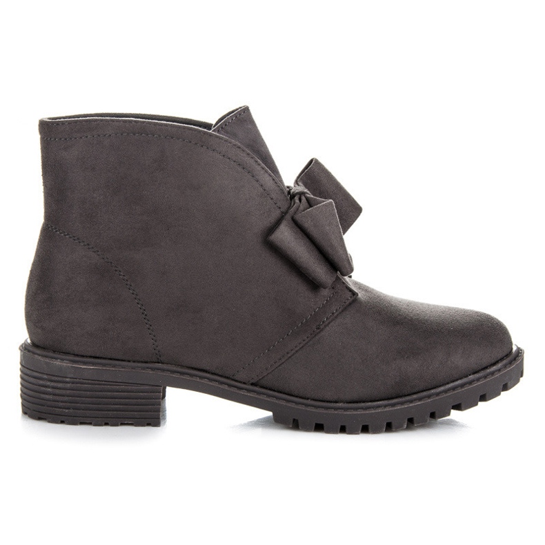 Bestelle Slip-on Booties With A Bow grey