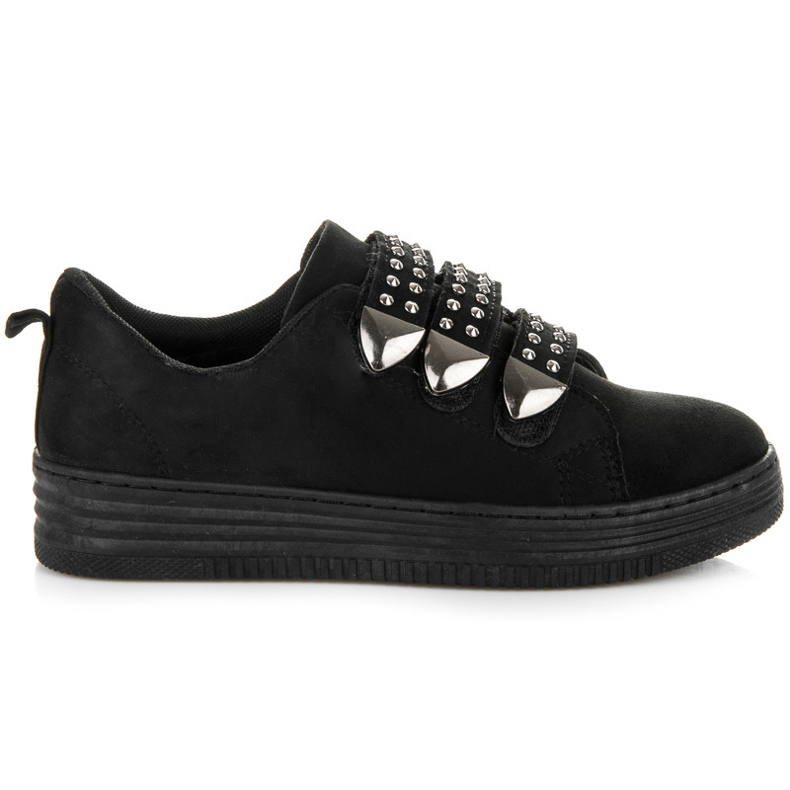 Bello Star Velcro suede sports sneakers black Bello Star Velcro suede sports sneakers black