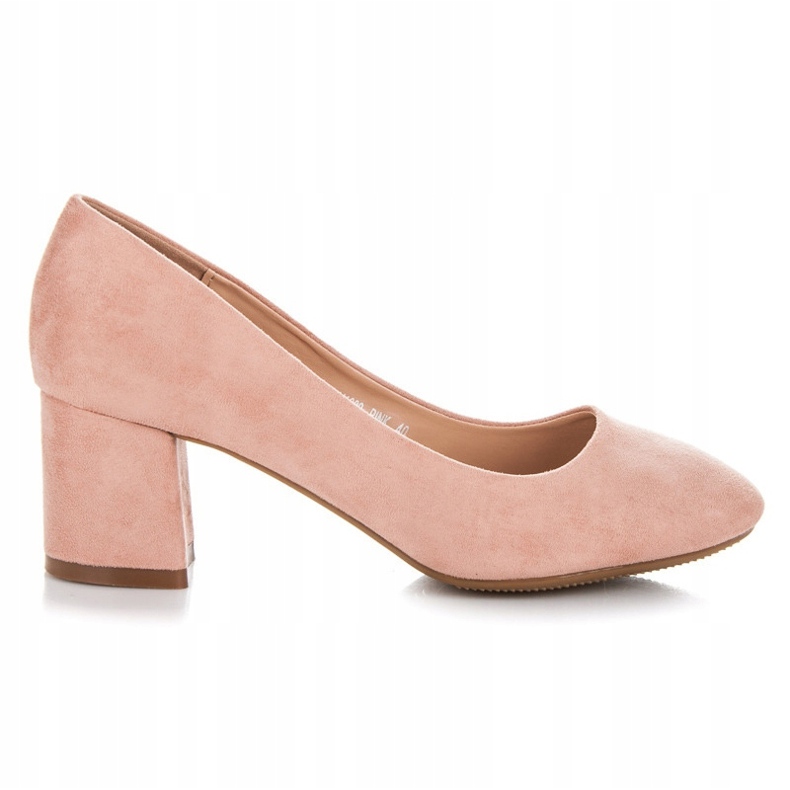 Fama Suede Pumps On A Pillar pink