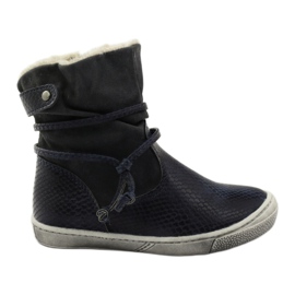 American Club Navy blue winter boots with a zipper American 16183