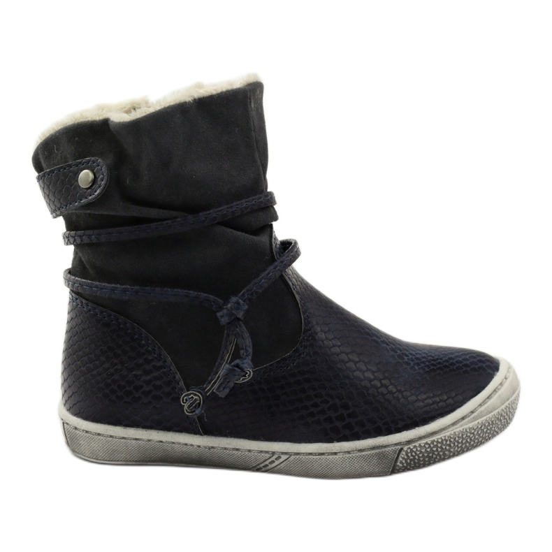 American Club Navy blue winter boots with a zipper American 16183