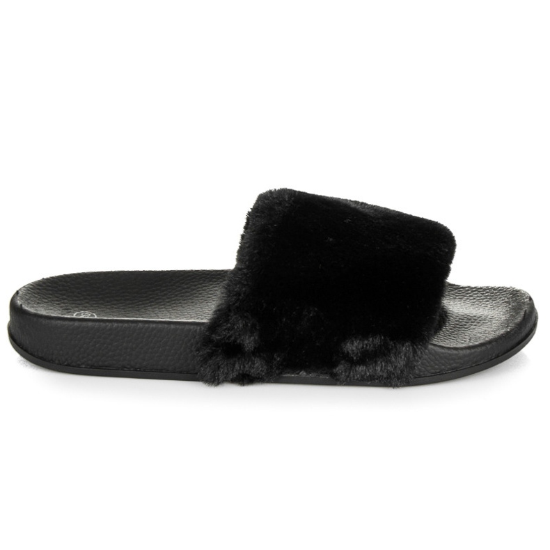 Slippers With Fur black